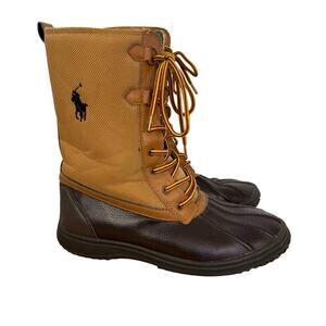 Ralph Lauren Men’s Brown Dark Brown Toe Snow Rain Boots Size 7